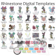 35 Mickey and Minnie Mouse Professional Rhinestone Templates