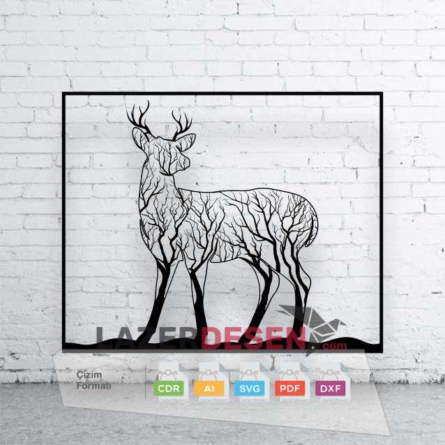 Artistic animal wall decor deer