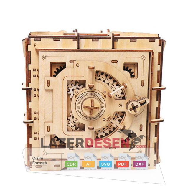 Encrypted 3D Wooden Treasure Box Mechanical Puzzle Ugears